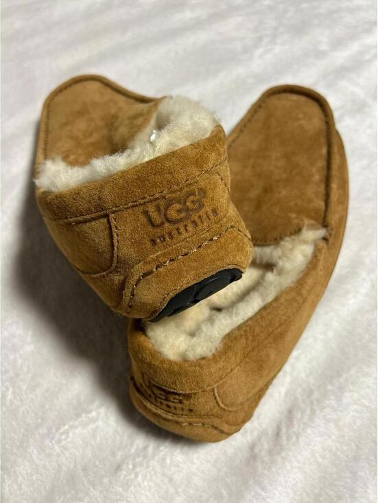 UGG Australia Ascot Chestnut Suede Sheepskin Moccasin Slippers Men’s Size 10 main image 4
